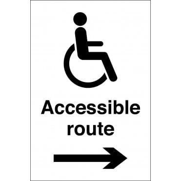 Accessible Route Arrow Right Sign