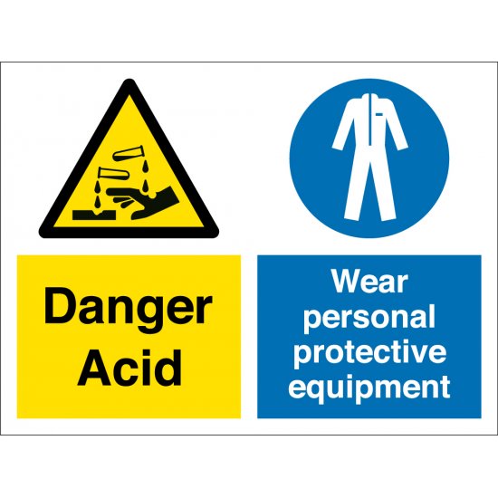 Acid Wear Personal Protective Equipment Signs