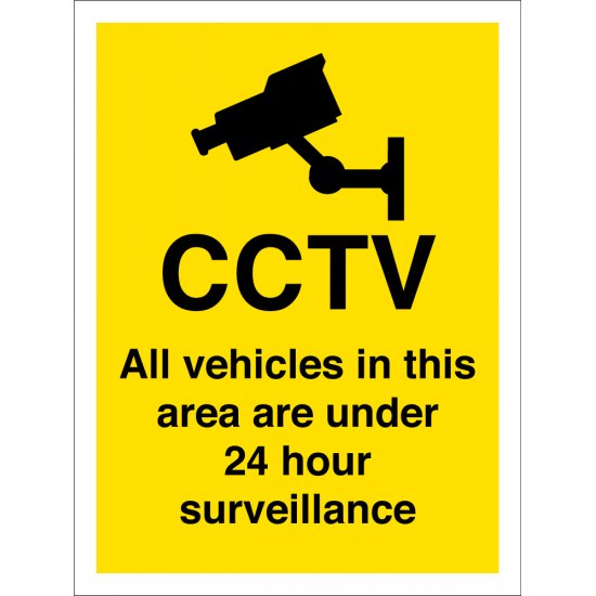 All Vehicles In This Area Are Under 24 Hour Surveillance Signs