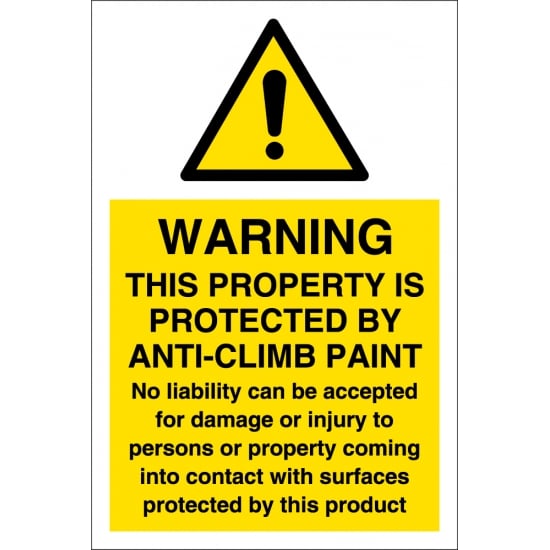 Anti Climb Paint Warning Signs