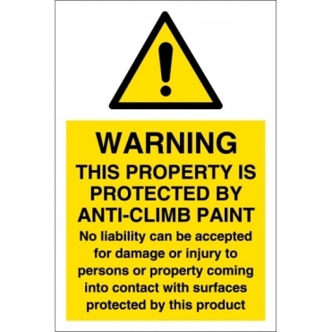 Anti Climb Paint Warning Signs
