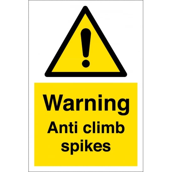 Anti Climb Spikes Signs