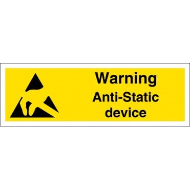 Material: 1mm Rigid Plastic Anti Static Warning Signs