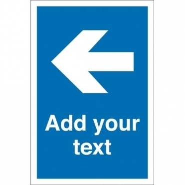 Arrow Left Sign Blue And White Add Your Text