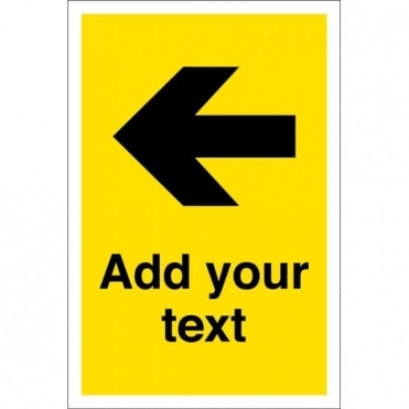 Arrow Left Sign Yellow And Black Add Your Text