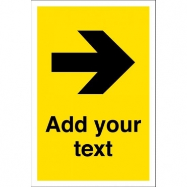 Arrow Right Sign Black And Yellow Add Your Text