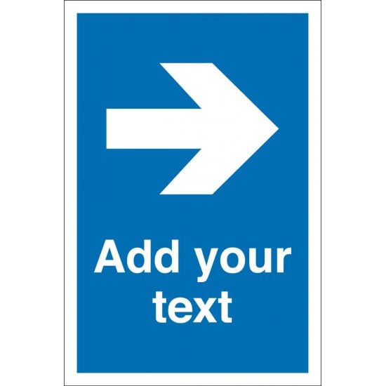 Arrow Right Sign Blue And White Add Your Text