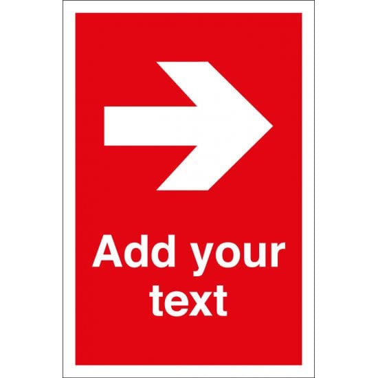 Arrow Right Sign Red And White Add Your Text