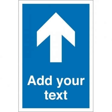 Arrow Up Sign Blue And White Add Your Text