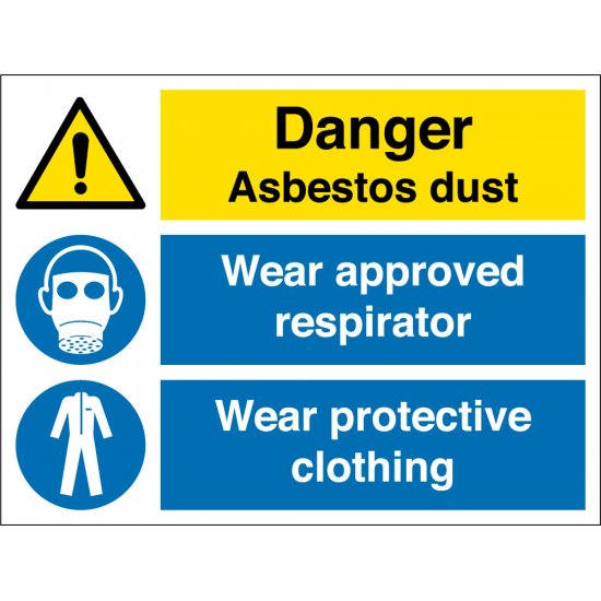 Asbestos Dust Wear Respirator Wear Clothing Signs