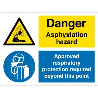 Size: 600mm x 450mm Risk Of Asphyxiation Safety Signs