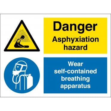 Size: 600mm x 450mm Risk Of Asphyxiation Safety Signs