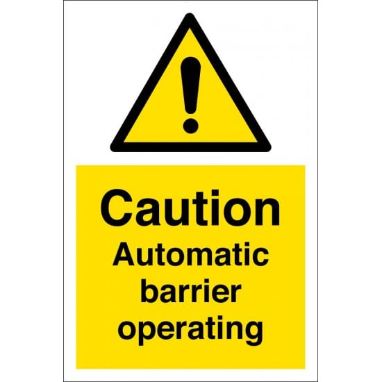 Automatic Barrier Operating Signs