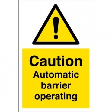 Automatic Barrier Operating Signs