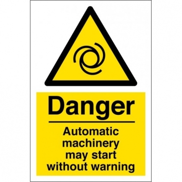 Size: 400mm x 600mm Machinery Hazard Warning Signs