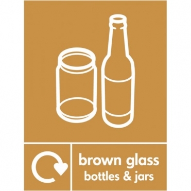 Brown Glass Waste Recycling Signs