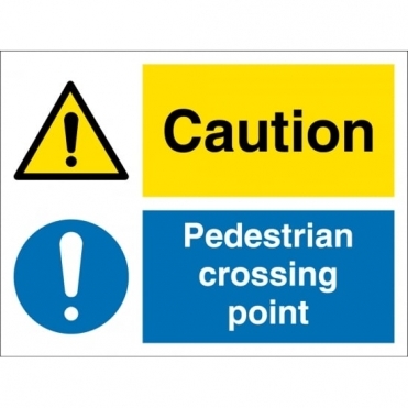 Caution Pedestrian Crossing Point Signs