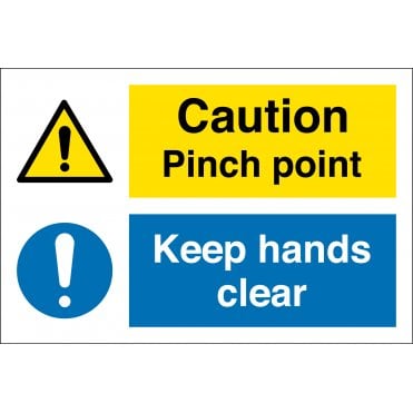Caution Pinch Point Keep Hands Clear Sign