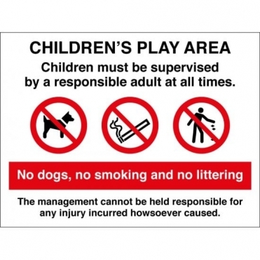 Childrens Play Area Multi Message Sign