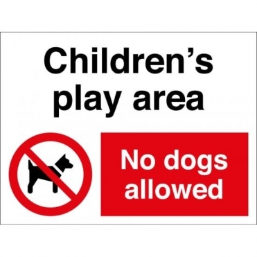Childrens Play Area No Dogs Allowed Sign