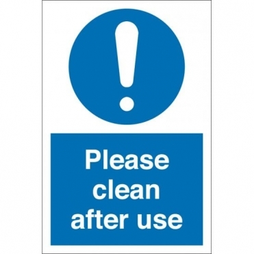 Clean After Use Signs
