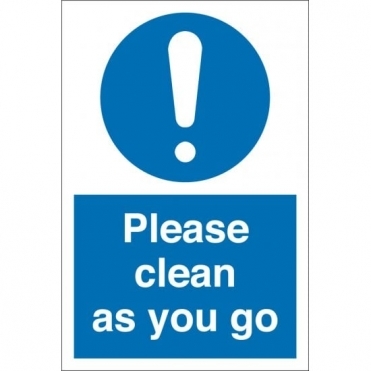 Clean As You Go Signs