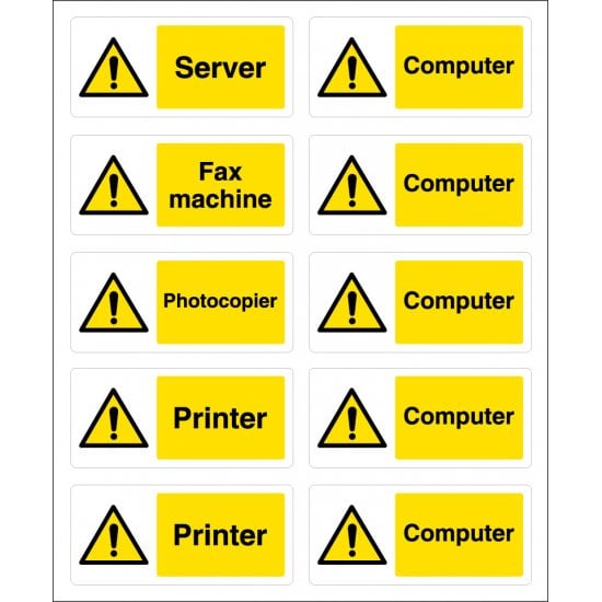 Computer Safety Socket Labels