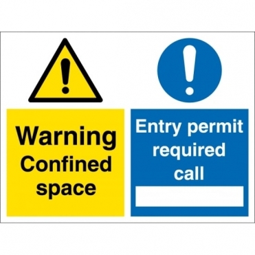 Confined Space Entry Permit Required Signs