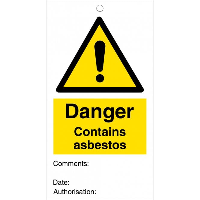 Contains Asbestos Safety Tags 80mm x 150mm Pack of 10