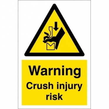 Crush Injury Risk Safety Signs