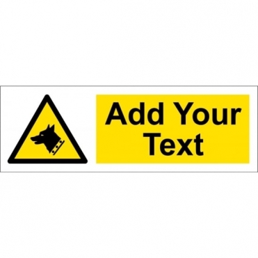 Size: 300mm x 100mm Add Text Guard Dog Warning Signs