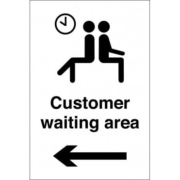 Customer Waiting Area Arrow Left Sign