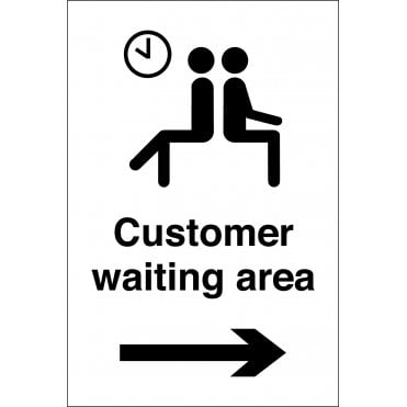 Customer Waiting Area Arrow Right Sign