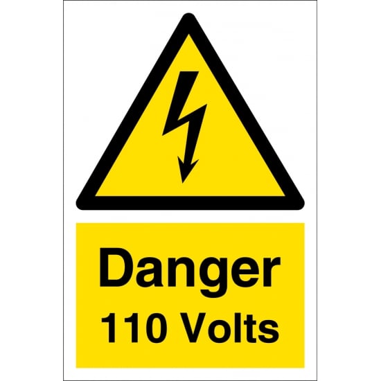 Danger 110 Volts Signs