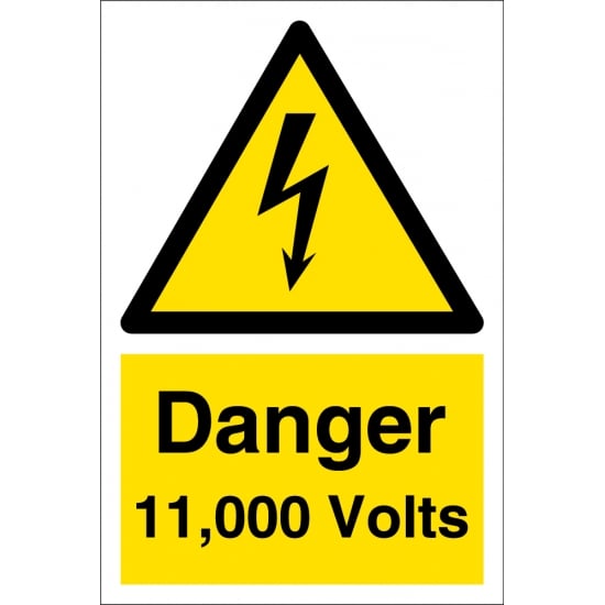 Danger 11000 Volts Signs
