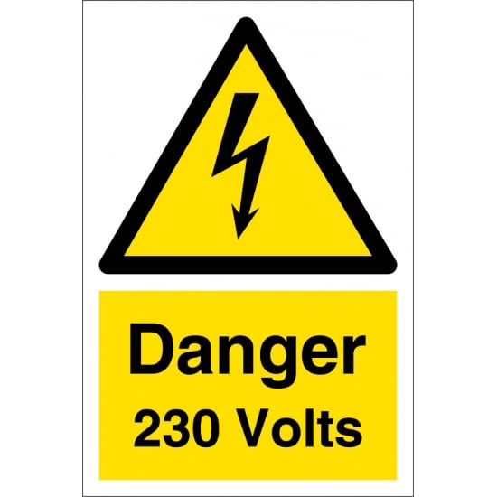 Danger 230 Volts Signs