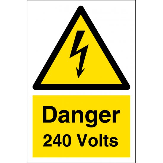Danger 240 Volts Signs