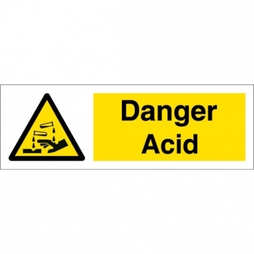 Size: 600mm x 200mm Corrosive Safety Signs