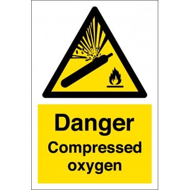 Danger Compressed Oxygen Sign