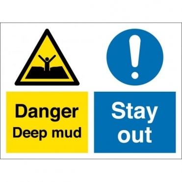 Size: 600mm x 450mm Quicksand Safety Signs