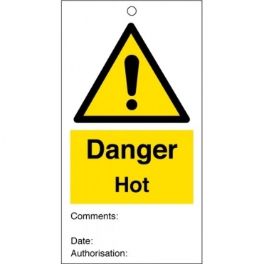 Danger Hot Safety Tags 80mm x 150mm Pack of 10