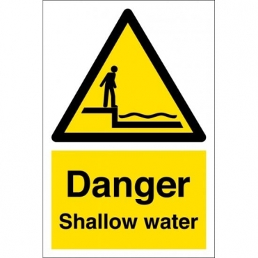 Danger Shallow Water Signs