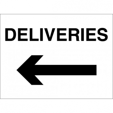 Deliveries Arrow Left Signs
