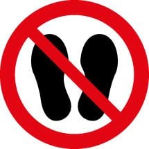 Do Not Walk Or Stand Here Signs