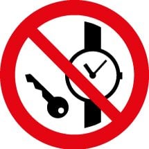 No Metallic Articles or Watches Signs