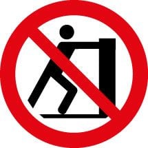 No Pushing Signs
