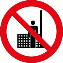 Do Not Ride On Hoist Safety Signs