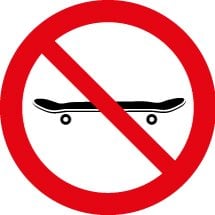 No Skateboarding Signs