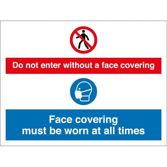 Do Not Enter Without A Face Covering Signs