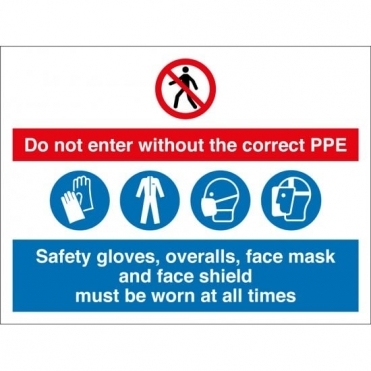 Do Not Enter Without The Correct PPE Signs